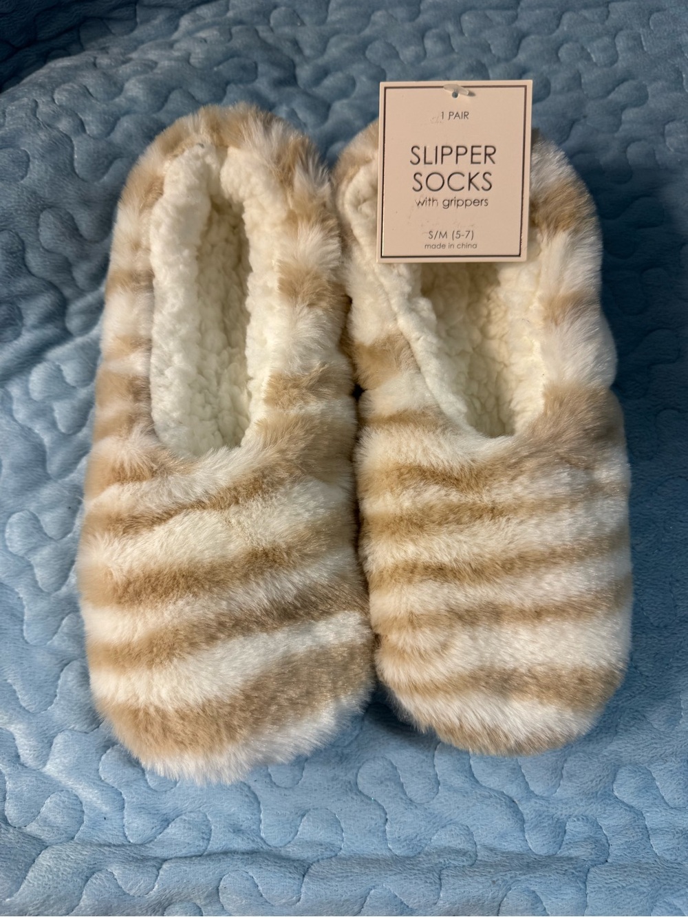 Faux Fur  🥿 Slipper Socks with Grippers